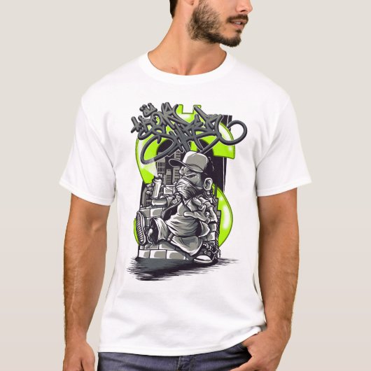 T-shirt T-Shirt, artiste graffeur illustré (Devant)