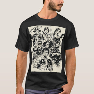 T-shirt "T-Shirt avec les contours des héros de films embl