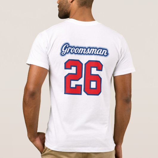 T-shirt T-Shirt, Bachelor Groomsman, dernier baseball (Dos)