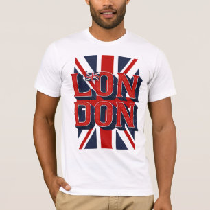 T-shirt T-shirt/blanc de drapeau de Londres des hommes
