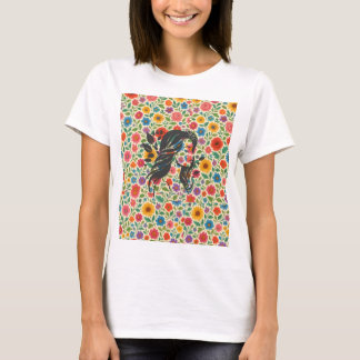 T-shirt t shirt bloom burst - fleurs multicolores tee art