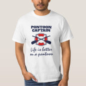 T-shirt T-Shirt, capitaine de bateau Pontoon, avec une cit (Devant)