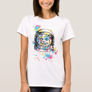 T-shirt T Shirt Chat Drôle Chat de l'Espace Alien Chaton A