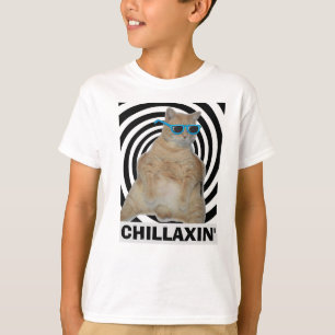 T-shirt T Shirt CHILLAXIN' Chat Manx Gras avec Lunettes de