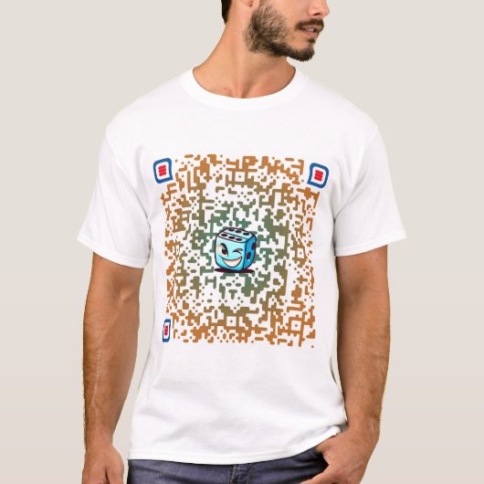 T-shirt T Shirt Custom cartoon QR-code with slogan (Devant)