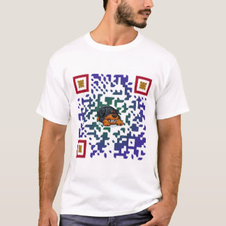 T-shirt T Shirt Custom cartoon QR-code with slogan