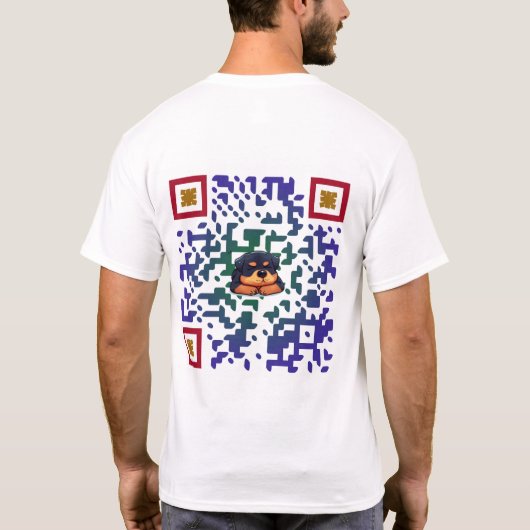 T-shirt T Shirt Custom cartoon QR-code with slogan (Dos)