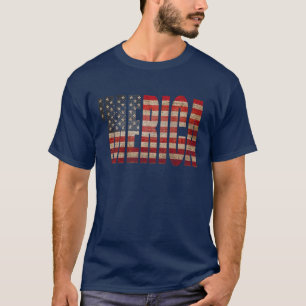 T-shirt 'T-shirt de drapeau affligé par cru de MERICA USA