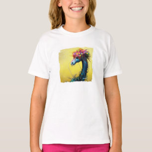 T-shirt T-Shirt, dragon à fleurs d'Imaginaire