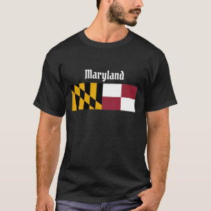 T-shirt T-Shirt, drapeau de l'État du Maryland