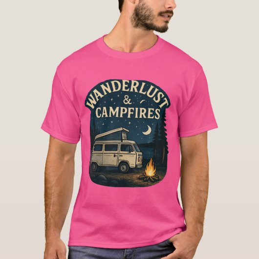 T-shirt T shirt feu de camp (Devant)