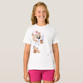 T-shirt T-shirt Filles de l'ours en peluche (Devant entier)