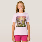 T-shirt "T-shirt forestier encastré Rainbow Unicorn" (Devant entier)