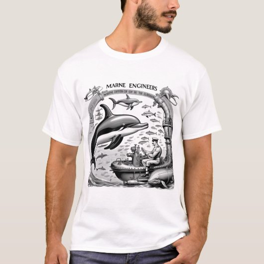 T-shirt T-Shirt, ingénieur en marine (Devant)