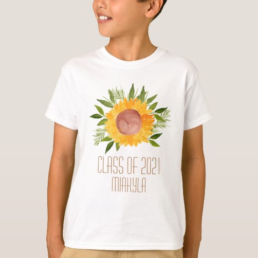 T-shirt T-Shirt, jeune fille de tournesol (Devant)