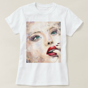 T-shirt T-Shirt, Jolie Femme À Jeu Vert
