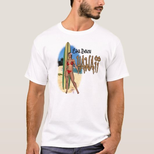 T-shirt T-Shirt, la fillette de surfeurs d'Hawaii Ewa (Devant)