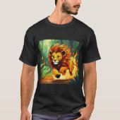 T-shirt "T-Shirt Lion Feu - Libérez Votre Force Intérieure (Devant)