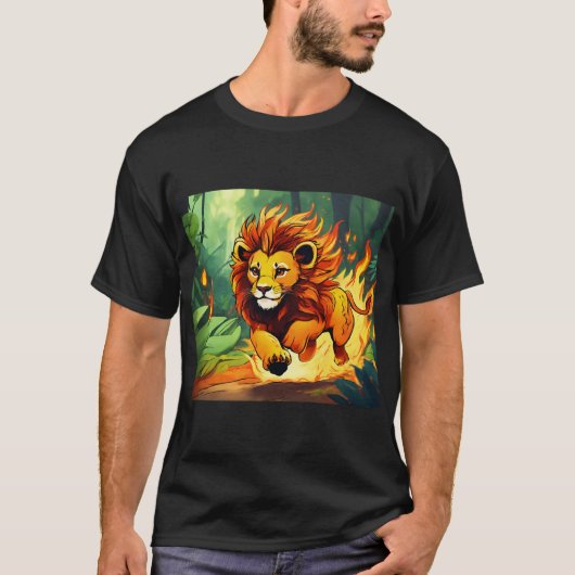 T-shirt "T-Shirt Lion Feu - Libérez Votre Force Intérieure (Devant)