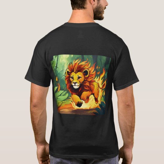 T-shirt "T-Shirt Lion Feu - Libérez Votre Force Intérieure (Dos)