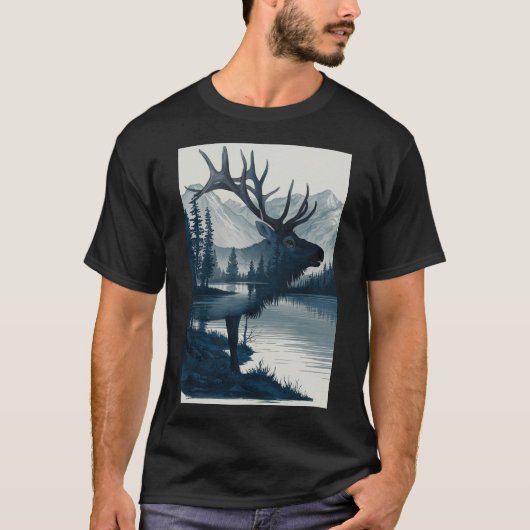 T-shirt "T-shirt Majestic Mountain Deer" (Devant)
