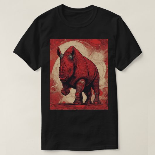 T-shirt T-shirt, Noir, Rhino Rouge (Design devant)