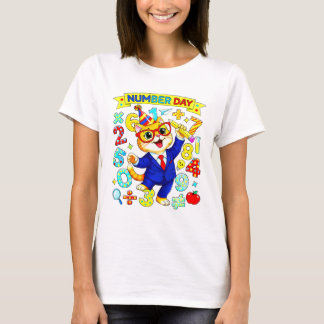 T-shirt T Shirt Number Day Chat Intelligent Maths pour Enf