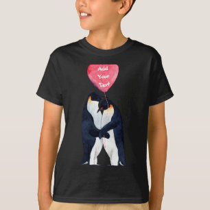 T-shirt T Shirt Personnalisé Couple Manchots Empereurs Cœu