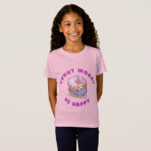 T-shirt T-shirt pour filles Sois heureux (Devant entier)