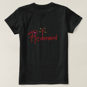T-shirt T Shirt « Redeemed » Texte Dessiné à la Main Croix