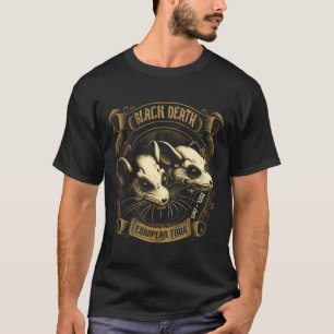 T-shirt T Shirt Tournée Européenne Black Death Histoire Go