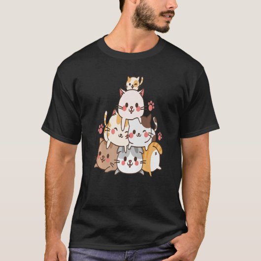 T-shirt T-Shirtcute petits Chats jouant de la construction (Devant)