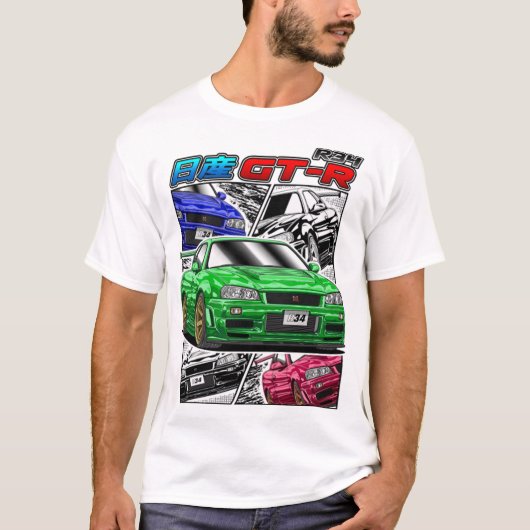 T-shirt T-ShirtJDM Legend Nissan Skyline GTR R34 (Devant)