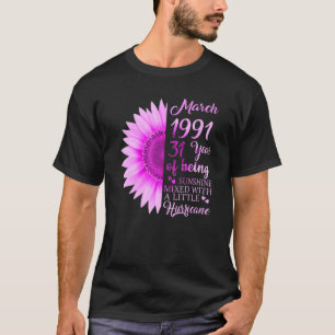 T-shirt T-ShirtMarch Girl 1991 31 ans 31e anniversaire