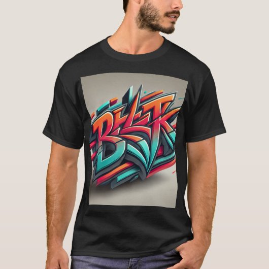 T-shirt T-shirtUrban Graffiti 3D Streetwear Design (Devant)