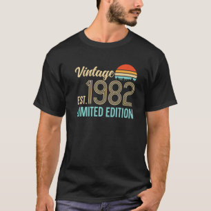T-shirt T Vintage Édition Limitée Établi En 1982