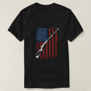 T-shirt TA104-Drapeau américain Drapeau femmes hommes chas
