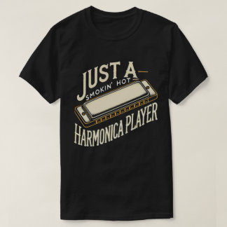 T-shirt TA109-Harmonica Player T Shirt Jazz Blues Music Ts