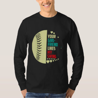 T-shirt Ta Copine Aime Mon Swing Softball Pour Hommes 1