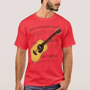T-shirt Tab guitare acoustique Musique guitariste Notation