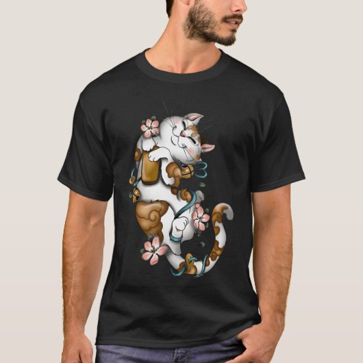T-shirt Tabby Cat girl (Devant)