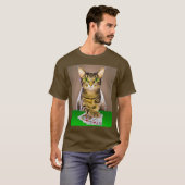 T-shirt Tabby Cat Jouer Poker (Devant entier)