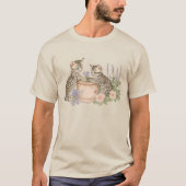 T-shirt Tabby Cats Jouer Pot À Fleur En Terracotta (Devant)