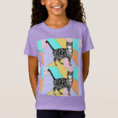 T-Shirt Tabby Chat chats adorables animaux rayés filles T- (Devant)