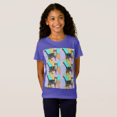 T-Shirt Tabby Chat chats adorables animaux rayés filles T- (Devant entier)