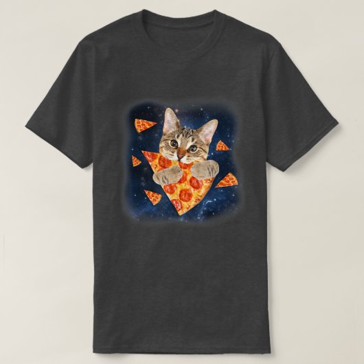 T-shirt Tabby Chat Chomping Sur Une Pizza Galay Pizza Cat  (Design devant)