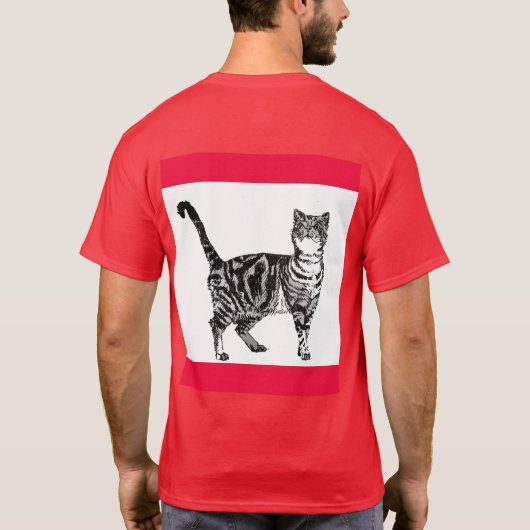 T-shirt Tabby Chat Joyeux Noël Catsmus Rouge Funny Chats (Dos)
