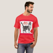 T-shirt Tabby Chat Joyeux Noël Catsmus Rouge Funny Chats (Devant entier)