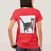 T-shirt Tabby Chat Joyeux Noël Catsmus Rouge Funny Chats T (Dos)