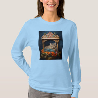T-shirt Tabby en plumes dans boîte décorative et fleurs